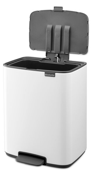 Bílý nášlapný ocelový odpadkový koš 12 l Bo – Brabantia