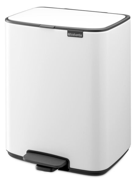 Bílý nášlapný ocelový odpadkový koš 12 l Bo – Brabantia