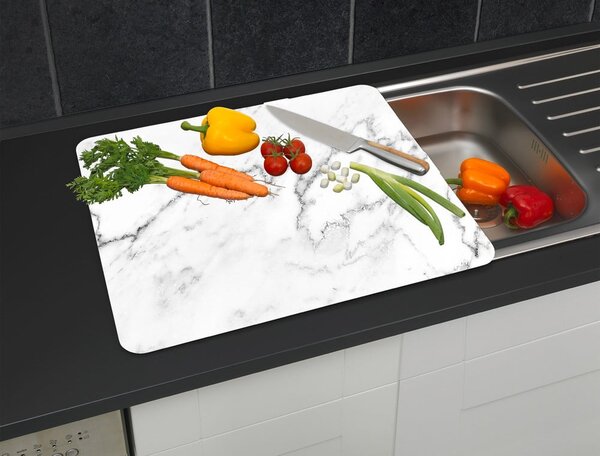 Kryt na zeď u sporáku z tvrzeného skla 50x56 cm Marble – Wenko