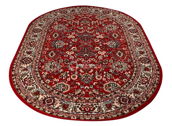 Sintelon, Kusový koberec Teheran Practica 59/CVC ovál, 160x230, červená, chodba / předsíň