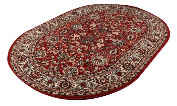 Sintelon, Kusový koberec Teheran Practica 59/CVC ovál, 160x230, červená, chodba / předsíň
