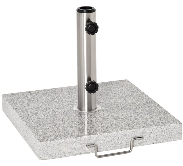 Outsunny Stojan na slunečníky z nerezové oceli se rukojetí, polokulový držák slunečníků, zátěž pro slunečníky Ø3.8-Ø4.8 cm, pro balkon, terasu, zahrad