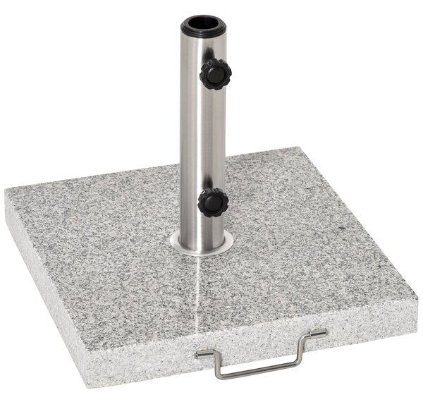 Outsunny Stojan na slunečníky z nerezové oceli se rukojetí, polokulový držák slunečníků, zátěž pro slunečníky Ø3.8-Ø4.8 cm, pro balkon, terasu, zahrad