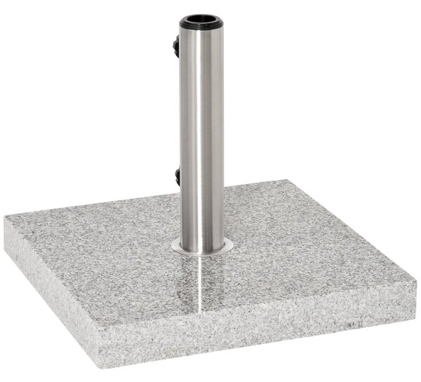 Outsunny Stojan na slunečníky z nerezové oceli se rukojetí, polokulový držák slunečníků, zátěž pro slunečníky Ø3.8-Ø4.8 cm, pro balkon, terasu, zahrad
