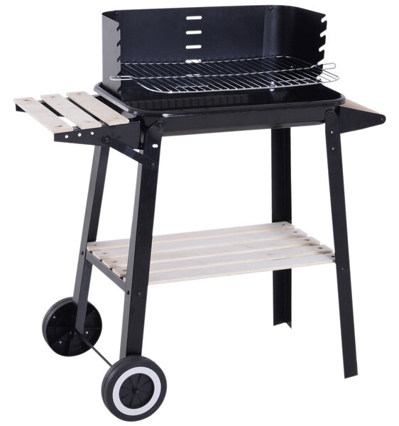 Outsunny Uhlíkový Gril BBQ na Pikniky a Otevřený Oheň 83x46x87 cm | Aosom