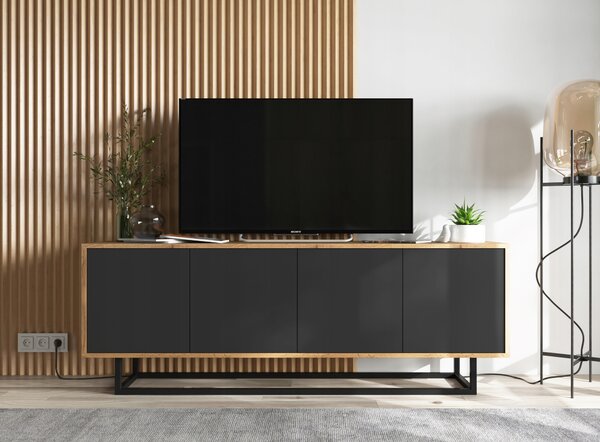 TV skříňka industriální komoda RTV Loft černá MAT