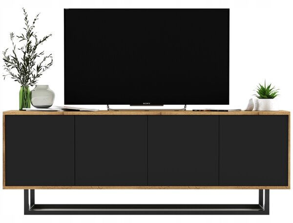 TV skříňka industriální komoda RTV Loft černá MAT