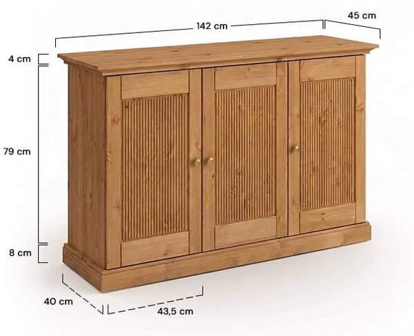 Massivo.cz Komoda Rosella 3D, dekor-dub, borovice, masiv
