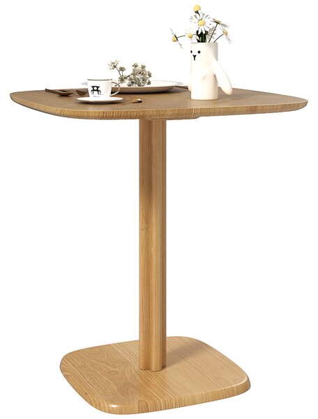 HOMCOM Jídelní stůl pro 4 osoby moderní styl, kuchyňský stůl s dřevěným povrchem, 70 x 70 cm, přírodní dřevo | Aosom