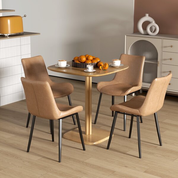 HOMCOM Jídelní stůl pro 4 osoby moderní styl, kuchyňský stůl s dřevěným povrchem, 70 x 70 cm, přírodní dřevo | Aosom