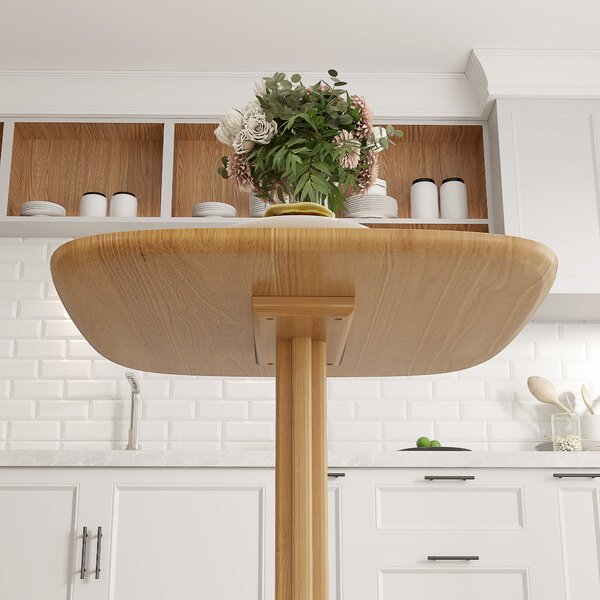 HOMCOM Jídelní stůl pro 4 osoby moderní styl, kuchyňský stůl s dřevěným povrchem, 70 x 70 cm, přírodní dřevo | Aosom