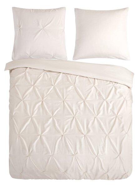 Krémové prodloužené povlečení na dvoulůžko z mikrovlákna 200x220 cm Pure Elegance – Good Morning