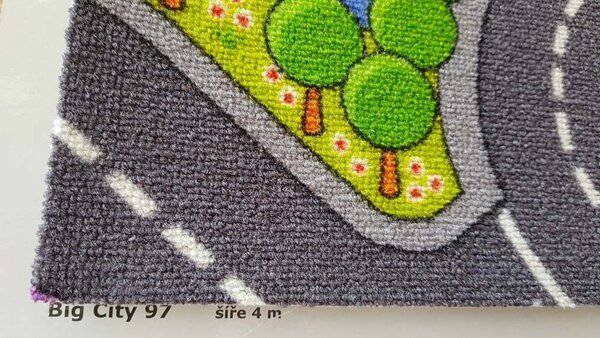 Associated Weavers, Dětský metrážový koberec Big City 97, na míru, šíře 4m, vícebarevná, filc, dětský pokoj