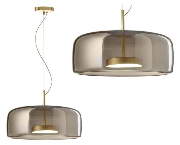 Toolight Toolight, LED stropní závěsné svítidlo APP310-1CP, zlatá-šedá, OSW-03897