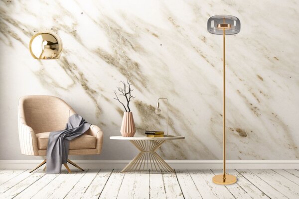 Toolight Stojací lampa LED APP749-1F Zlatá