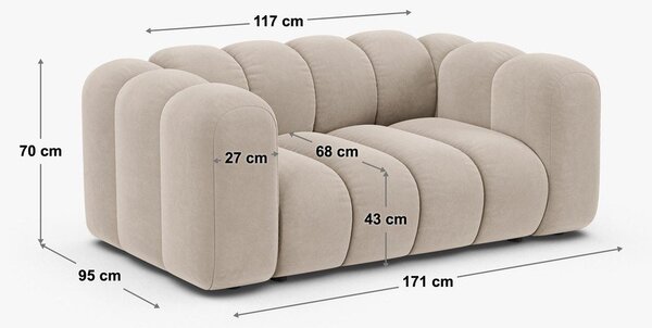 Tmavě modrá žinylková pohovka 170 cm Lupine – Micadoni