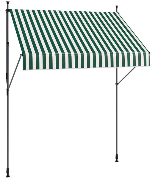 Outsunny Sluneční Markýza 2x1,2 m s Výsuvným Ramem, Zahradní Sluneční Plachta s Hliníkovým Rámem a Polyesterem 180g/㎡, pro Zahradu, Balkon a Terasu, Z