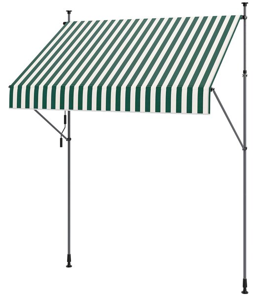 Outsunny Sluneční Markýza 2x1,2 m s Výsuvným Ramem, Zahradní Sluneční Plachta s Hliníkovým Rámem a Polyesterem 180g/㎡, pro Zahradu, Balkon a Terasu, Z