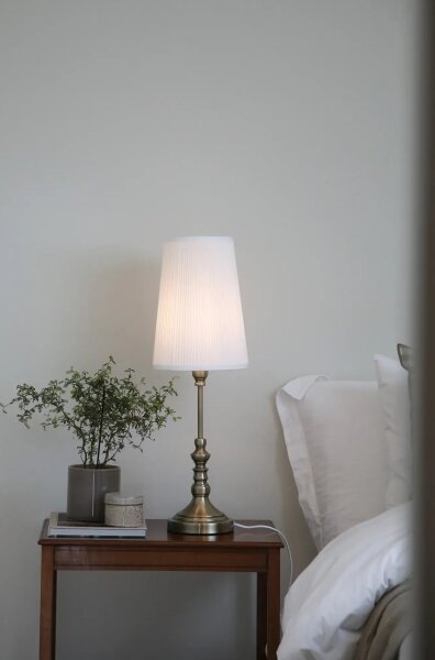 Markslöjd 108970 - Stolní lampa NOBLE 1xE14/40W/230V 66 cm bílá/mosaz