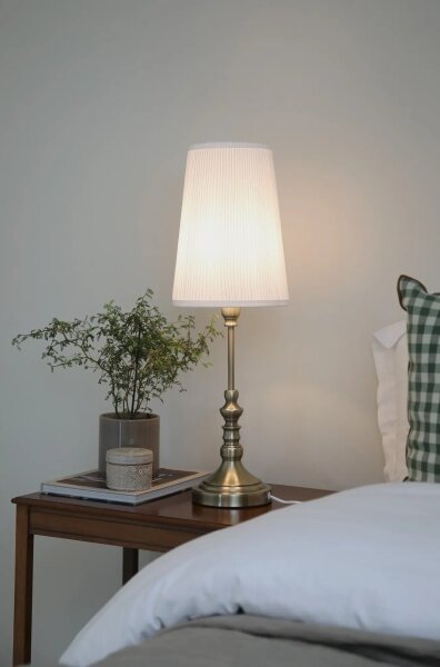 Markslöjd 108970 - Stolní lampa NOBLE 1xE14/40W/230V 66 cm bílá/mosaz