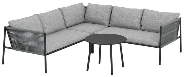 Sada zahradního nábytku Outsunny - ratanový lounge set se rohovým gaučem, stoly a polštáři - odolný proti povětrnostním vlivům pro 6 osob | Aosom