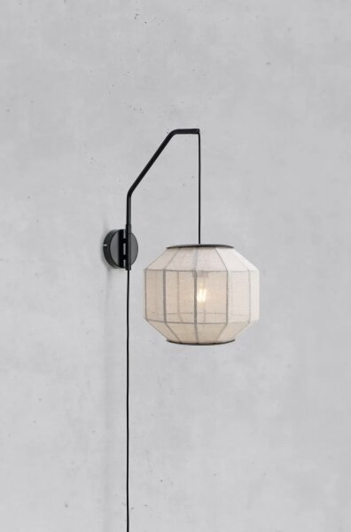 Markslöjd 108957 - Nástěnná lampa ASUKA 1xE27/60W/230V len/černá