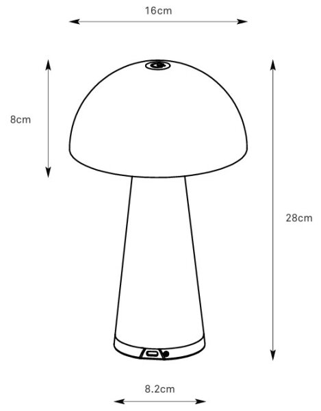 Markslöjd 108950 - LED Stm. nabíjecí lampa FUNGI LED/1,5W/2000 mAh IP44 šedá