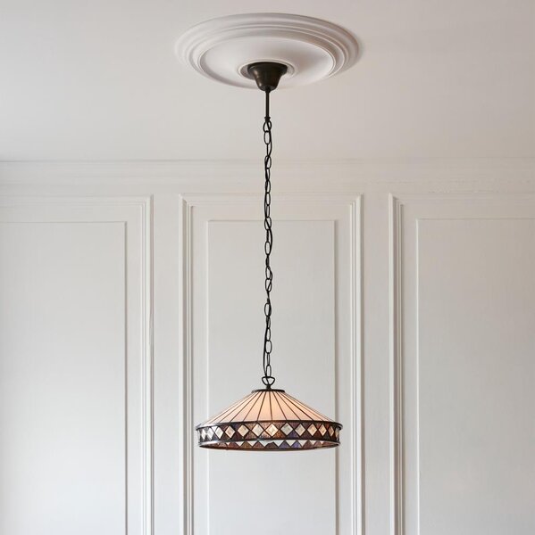 Endon 112196 - Lustr na řetězu Tiffany FARGO 1xE27/60W/230V pr. 41,5 cm