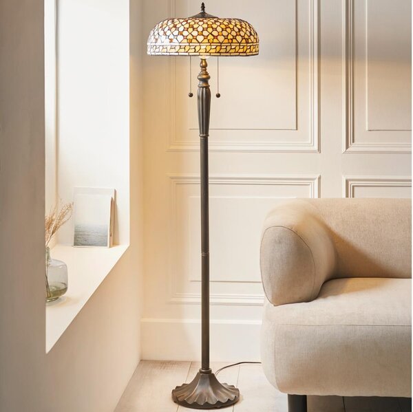 Endon 111921 - Stojací lampa Tiffany MILLE FEUX 2xE27/10W/230V pr. 45 cm