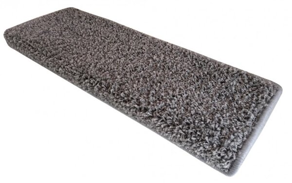 Vopi Nášlapy na schody Color shaggy šedý obdélník, samolepící - 25x80 obdélník (rozměr včetně ohybu)