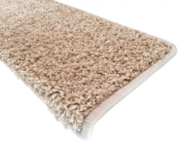 Vopi Nášlapy na schody Color shaggy béžový obdélník, samolepící - 24x65 obdélník (rozměr včetně ohybu)