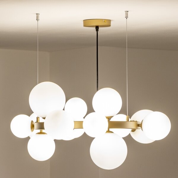 Brilagi - LED Lustr na lanku MILLA 15xG9/3W/230V zlatá/bílá