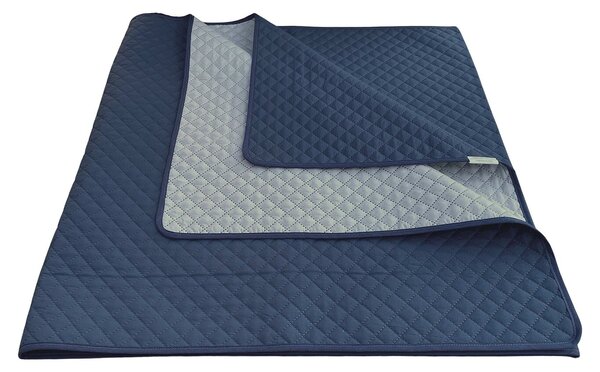 Dadka Oboustranný přehoz na postel šedý/modrý 135x245 cm