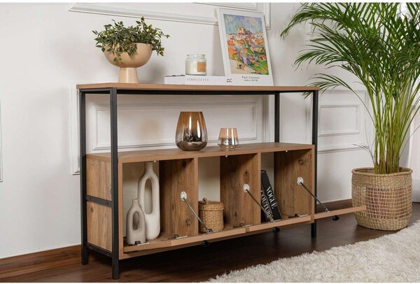 Konzolový stolek v dekoru borovice v přírodní barvě 29,5x120 cm Solace – Kalune Design