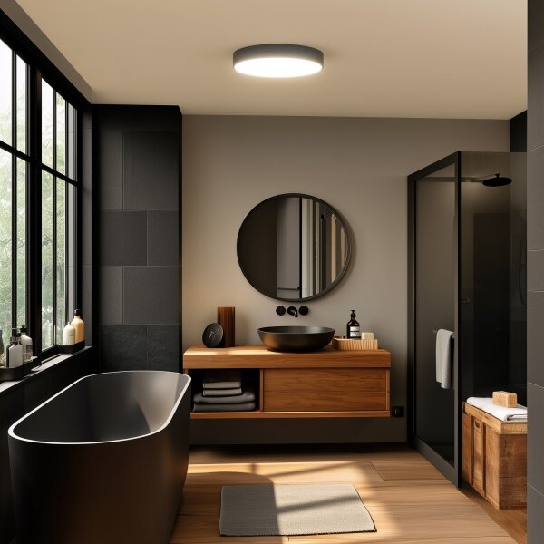 Brilagi - LED Koupelnové stropní svítidlo POOL LED/36W/230V pr. 40 cm IP54 černá