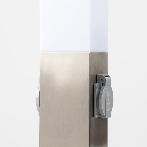 Brilagi - Venkovní lampa se 2 zásuv. SCHUKO NOVA 1xE27/15W/230V 40 cm IP44 chrom