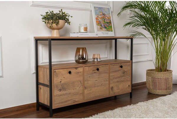 Konzolový stolek v dekoru borovice v přírodní barvě 29,5x120 cm Solace – Kalune Design