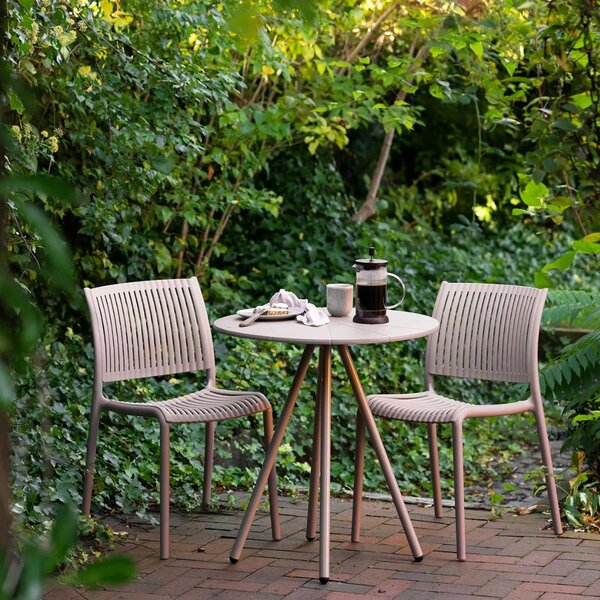 Nordic Living Béžový plastový zahradní bistro stůl Letta ø 70cm