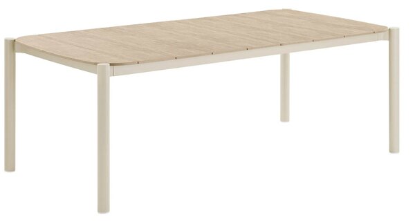 Nordic Living Béžový plastový zahradní stůl Ela 200 x 100 cm