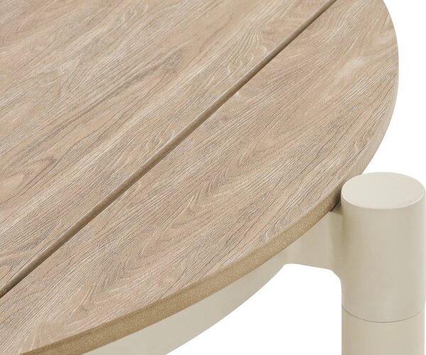 Nordic Living Béžový plastový zahradní stůl Ela ø 90 cm