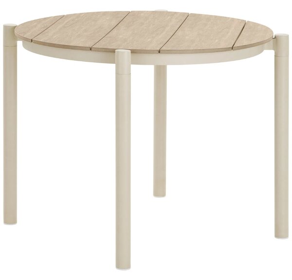 Nordic Living Béžový plastový zahradní stůl Ela ø 90 cm