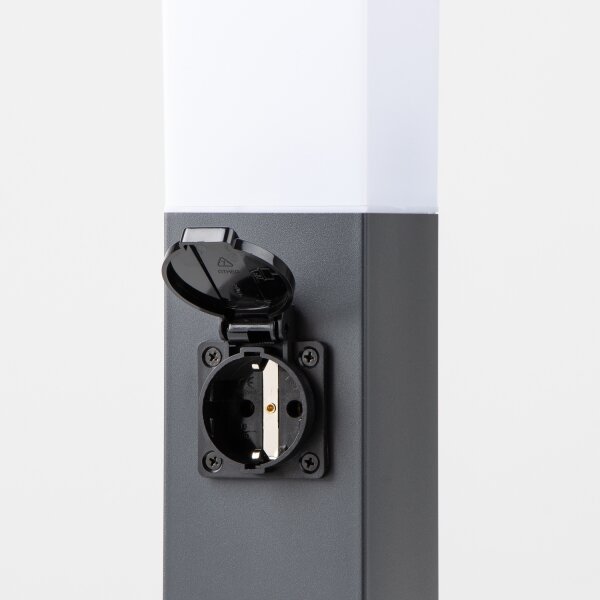 Brilagi -Venkovní lampa se 2 zásuv. SCHUKO NOVA 1xE27/15W/230V 40 cm IP44 antrac