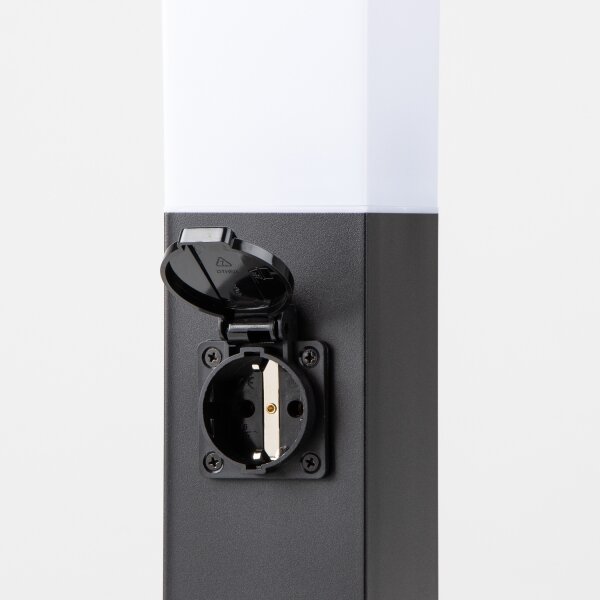 Brilagi - Venkovní lampa se 2 zásuv. SCHUKO NOVA 1xE27/15W/230V 40 cm IP44 černá