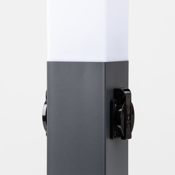 Brilagi -Venkovní lampa se 2 zásuv. SCHUKO NOVA 1xE27/15W/230V 40 cm IP44 antrac
