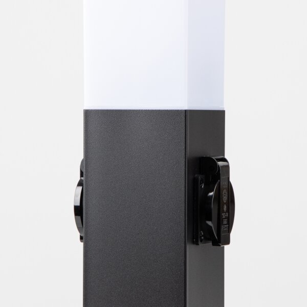 Brilagi - Venkovní lampa se 2 zásuv. SCHUKO NOVA 1xE27/15W/230V 40 cm IP44 černá