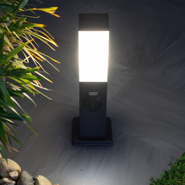 Brilagi - Venkovní lampa se 2 zásuv. SCHUKO NOVA 1xE27/15W/230V 40 cm IP44 černá