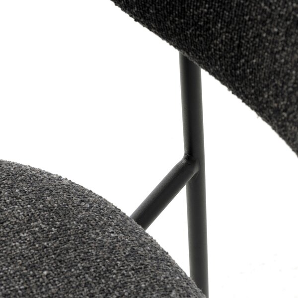 Unique Furniture Tmavě šedá bouclé jídelní židle Zama