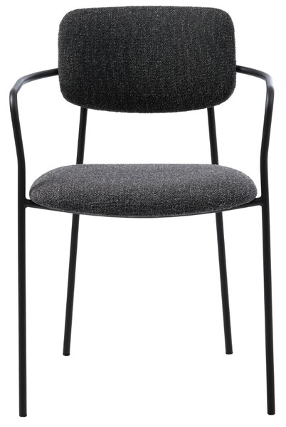 Unique Furniture Tmavě šedá bouclé jídelní židle Zama