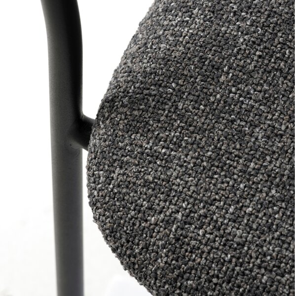 Unique Furniture Tmavě šedá bouclé jídelní židle Zama