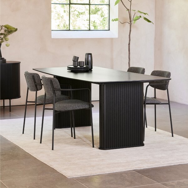 Unique Furniture Tmavě šedá bouclé jídelní židle Zama